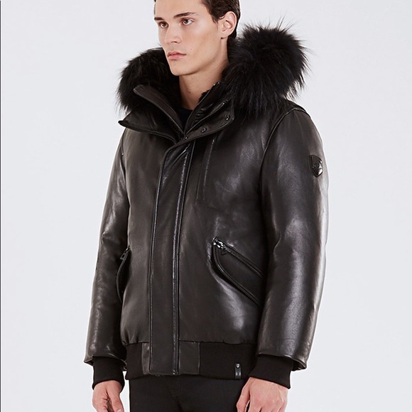 Rudsak Crawley Leather Down Bomber Jacket - Picture 2 of 11